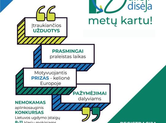 8–12 klasių mokiniai kviečiami dalyvauti konkurse „Žalioji odisėja“