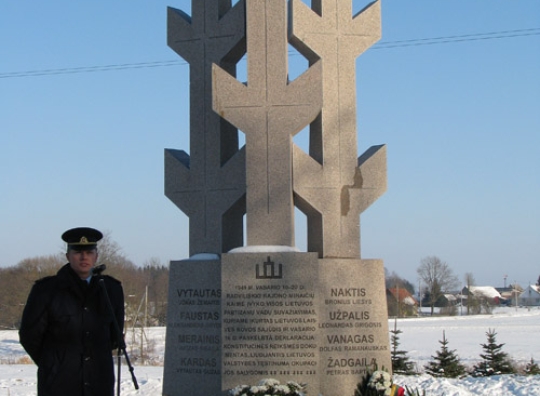 Apie 1949 m. vasario 16 d. Deklaracijos paskelbimo svarbą kalbėjo Lietuvos kariuomenės Karinių oro pajėgų Aviacijos bazės štabo viršininkas majoras Sergejus Buitvydas